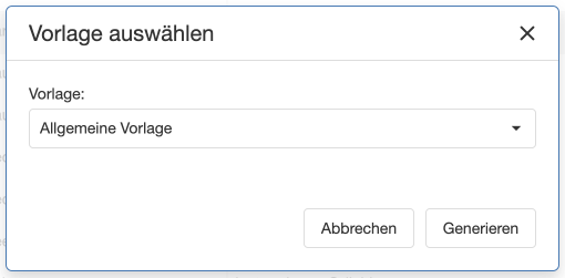 Vorlage auswählen