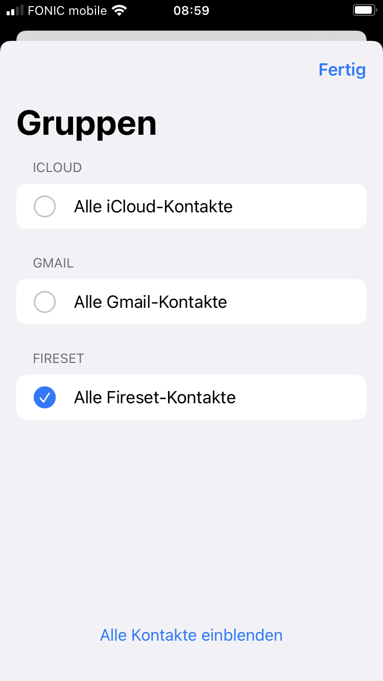 Fireset Sync Account iOS